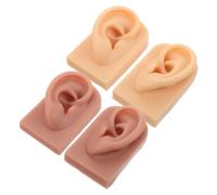 FRCOLOR 2 Pairs Realistic Silicone Ear Model Soft Flexible Artificial Ears for Piercing Practice and Anatomy Education Jewelry Display