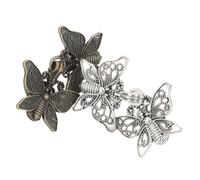 FRCOLOR 2 Pairs Retro Metal Cardigan Clips for Shawl Collar Vintage Sweater Fasteners Waist Tightener for Women Elegant Cloak Dress Accessory Antique Silver Bronze Finish