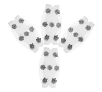 FRCOLOR 2 Pairs Skid Shoe Covers with Tooth Spikes Elastic Ice Cleats for Shoes Traction Crampons for Winter Walking Running Hiking Skiing Snowy and Icy Roads