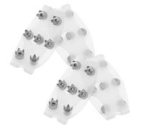 FRCOLOR 2 Pairs Tooth Ice Cleats with Elastic Anti-slip Shoe Crampons for Boots and Shoes Wear-resistant Traction Spikes for Snowy Icy Roads Portable Lightweight Winter Travel Footwear