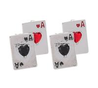 FRCOLOR 2 Pairs Unique Poker Earrings for Women and Heart Rhinestone Jewelry Copper Hypoallergenic Bling Sparkle for Birthday Party and Casual Wear