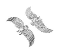 FRCOLOR 2 Pcs Angel Wing Rhinestone Shoe Clips Sturdy Zinc Alloy Crystal Buckles for Wedding High Heels Party Decoration DIY Shoe Buttons Craft Accessories White