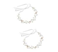 FRCOLOR 2 Pcs Classic Elegant Bridal Headpiece Rhinestones and Pearl for Hair Accessory