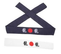 FRCOLOR 2 pcs Japanese Chef Headband Breathable Sweat Absorbent Karate Sports Bandana for Cooking Training Yoga Running with Dragon Pattern