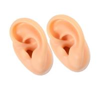 FRCOLOR 2 Pcs Left Silicone Ear Models Ear Piercing Practice Fake Display Platform for Jewelry and Accessories