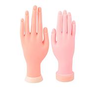 FRCOLOR 2 pcs Nail Trainning Hand Nail Hand Practice Nails Tips Art Trainer Flexible Soft Practice Plastic Mannequin Hand Fake Girl Woman Rubber Hand Manicure Practice Hand Tool for Nails Practice