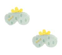 FRCOLOR 2 Pcs Plush Sleep Mask Cartoon Design Soft Material Blocks Light Comfortable for Ages