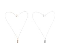 FRCOLOR 2 Pcs Romantic Love Cure Necklaces in Rose Gold Platinum, Elegant Pendant Necklaces for Women, Sweet Festival Jewelry Gift for Valentine’S Day and Anniversaries