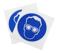 FRCOLOR 2 pcs Wear Protective Goggles Stickers Self-adhesive Safety Decals for Industrial Use Eye Protection Signs Easy to Apply for Workplace Safety Compliance