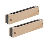 FRCOLOR 2 Pcs Wooden Harmonica for Creative Musical Plaything for Beginners DIY Graffiti Harmonica for Parties School and Performances