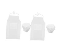 FRCOLOR 2 Set Boy Chef Outfit Set with Hat and Apron Soft Skin Friendly Photography Prop for Creative Culinary Themed Photoshoots Lightweight and Portable White Large