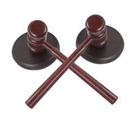 FRCOLOR 2 Set Mini Wooden Judge Gavel with Sound Block Wood Hammer for Role Play Halloween Cosplay School Plays Realistic Law Court Prop Portable Judge Hammer Costume Accessory