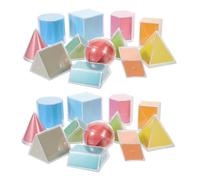 FRCOLOR 2 Sets Colored Geometric Building Blocks Math Manipulatives for Kindergarten Learning Transparent Shapes Models for Surface Area Visualization and Creative Exploration