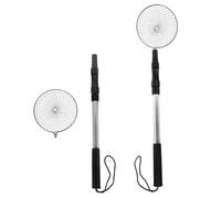 FRCOLOR 2 Sets Detachable Stainless Steel Beach Sand Sifter Scooper with Retractable Handle Lightweight Shell Scooping Tool for Easy Shell Collecting and Sand Sieving Beach