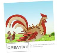 FRCOLOR 2 Sets Educational Wooden Rooster Jigsaw Puzzle Cognitive for Boys Brain Development Plaything