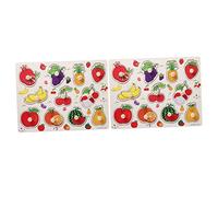 FRCOLOR 2 Sets Fruit Handheld Jigsaw Puzzle Educational Bright Color Early Learning Puzzle for Boys Development Gift