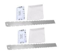 FRCOLOR 2 Sets Guitar Neck Straight Edge Ruler of String Height Gauge Fret Rocker Essential Luthier Tools for Electric Guitar Fretboard Measurement Durable Serrated Design