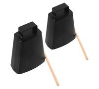FRCOLOR 2 Sets Metal Cowbell Percussion Instrument with Stick Music Cowbell Noisemakers for Sporting Events Weddings Drum Inspiring Early Childhood Musical Talent