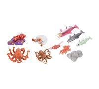 FRCOLOR 2 Sets Octopus and Salmon Growth Cycle Models Educational Animal Figures for Realistic Abs Plastic Science Teaching for Biology Learning and Display