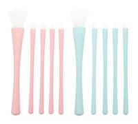 FRCOLOR 2 Sets Silicone Makeup Brush Set with Liner Brush and Lip Gloss Wand for Applying Clay Mask and Filling Liquid Cosmetics for Mud Skincare Pink and Green