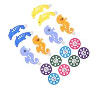 FRCOLOR 2 Sets Underwater Pool Set with Numbered Diving Discs and Gliders Seahorse Dolphin Designs for Swimming Pool Games Enhances Coordination Social Skills and Learning Through