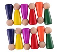FRCOLOR 2 Sets Wooden Peg Figures Kit DIY Handmade Peg Doll for Wood Craft Figures for Safe Premium Wood Decorative Accessories for Home and Dollhouse