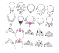 FRCOLOR 20 Pcs Mini Doll Jewelry Set Crown Necklaces and Accessories for Lightweight and Versatile Doll Accessories for Little Princesses