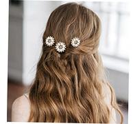 FRCOLOR 20 Pcs Silver and Gold Rhinestone Pearl Flower Buttons for DIY Hair Accessories Craft Embellishments with Shiny Artificial Pearls Elegant Rhinestone Buttons for Sewing Clothes