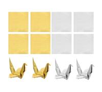 FRCOLOR 200 Sheets Shiny Pearl Origami Paper Squares Silver Gold Fold Paper for DIY Crafting Handmade Projects Creativity Development