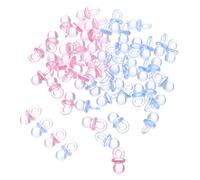 FRCOLOR 200pcs Mini Acrylic Pacifiers Pacifier Charms for DIY Crafts Jewelry Making Beads Gender Reveal Shower Party Favor