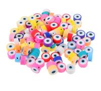 FRCOLOR 200pcs Polymer Clay Evil Eye Beads for Jewelry Making, Small Spacer Beads Suitable for DIY Projects and Bracelet Connectors, and Crafting