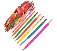 FRCOLOR 200pcs Whistling Rocket Balloons Noise Making Long Latex Flying Balloons with Striped Pattern, Stable Flight for Backyard Play and Space Party Decorations