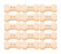 FRCOLOR 200pcs Wooden Bone-Shaped Buttons with 2-Hole Flatback Design, Easy to Sew and Smooth Finish, for Knitted Garments and Holiday Craft Projects