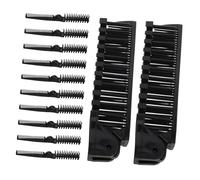 FRCOLOR 20pcs Black Foldable Comb with Beads Teeth Portable Travel Hair Brush for Men Women Double Tooth Folding Detangling Tool Compact Pocket Styling Comb with Secure Folding Mechanism