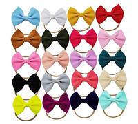 FRCOLOR 20pcs Bowknot Hair Band Headdress for Newborn Elastic Headwrap Hair Accessories Photo Props for Boy Girl Non-fading Non-deformation Material