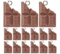 FRCOLOR 20pcs Chocolate Design Resin Pendants DIY Jewelry Charms for Earrings Keychains Crafting Accessories for Handmade Chocolate Shape Jewelry