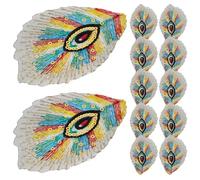 FRCOLOR 20pcs Colorful Peacock Eye Embroidery Patches Sew-on Iron-on Appliques for Performance Costumes and Holiday Decorations, Craft Fashion Accessories for Clothing and DIY Projects