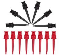 FRCOLOR 20PCS Copper Multimeter Test Hook Clips Set with Colored Gripper Probes for Electrical Testing, Mini Grabber Leads Suitable for Electronics Wire and PCB Inspection