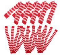 FRCOLOR 20pcs Delicate Mini Scarves for Dolls Ornaments Comfortable Touch Knitted Party Decorations Cute Red Green Crafts and