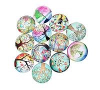 FRCOLOR 20pcs Gems Glass Sticker Round Glass Cabochon DIY Jewelry Material Creative Stylish Mixed Color Premium for DIY Crafts Making Sculpture Project Random Color