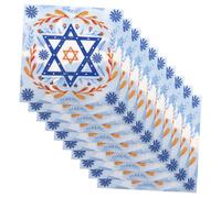 FRCOLOR 20pcs Hanukkah Party Napkins with Menorah and Star of Disposable Festive Paper Tissue for Jewish Holiday Table Decor Cocktail Celebrations and Family Gatherings
