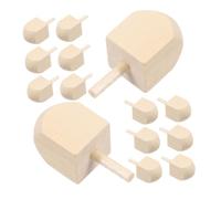 FRCOLOR 20pcs Hanukkah Wooden Dreidel Toy Unfinished Natural Wood Spinning Tops for Party Crafts for Diy Projects