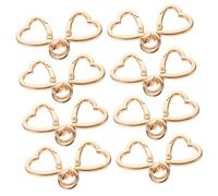FRCOLOR 20pcs Heart Keychain Buckles Zinc Alloy Quick Release Spring Hook Clips Compact Portable Design for Bags Purses Jewelry Making Swivel Clasps