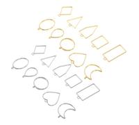 FRCOLOR 20pcs Hollow Border Jewelry Charms Zinc Alloy Heart and Teardrop Geometric Resin Bezels Diy Craftings