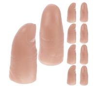 FRCOLOR 20pcs Lifelike Fake Thumb Tips Vinyl Nail Practice for Magician Tricks, Soft False Fingers Performance Props for Stage Shows and Prank Accessories
