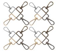 FRCOLOR 20pcs Metal Lobster Swivel Claw Clasps 20mm Width Zinc Alloy Purse Making Snap Hooks for DIY Crafts Keychains and Lanyards in Silver, Light Gold, Black, Antique Copper