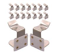 FRCOLOR 20pcs Metal Tablecloth Clips Table Cloth Fixing Clips Silver Iron Anti-slipping Quick Installation round Rectangular Curved Design for Dining Tables and Conference Outdoor Party