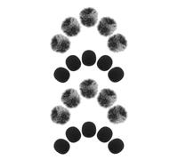 FRCOLOR 20pcs Microphone Windscreens Windproof Covers for Lavalier Mics Noise Reduction Sponge Furry Wind Muff Lightweight Lapel Mic Windshield for Podcasting Recording Ktv Stage Use