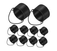 FRCOLOR 20pcs Miniature Cauldron Candy Bowl with Handle Plastic Witch Buckets for Halloween Decorations Fairy Garden Decor Party Favors Bonfire Accessories