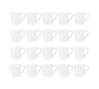 FRCOLOR 20Pcs Miniature White Resin Tea Cups 1:12 Scale Mini Coffee Mugs Dollhouse Accessories for DIY Crafts, Jewelry Making, Pretend Play